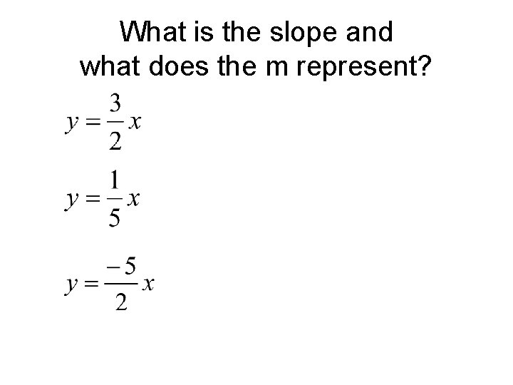 What is the slope and what does the m represent? 