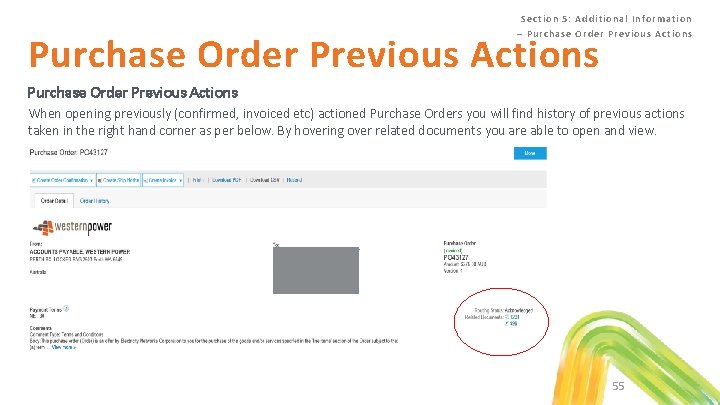 Se ction 5 : Additiona l Info rmation – Purc hase Or der Pre
