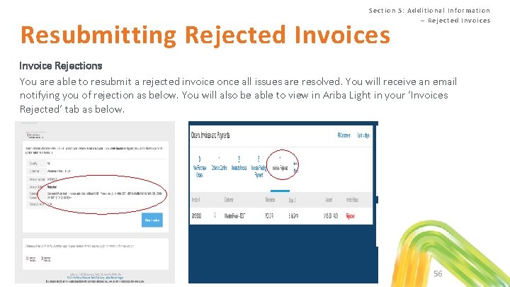 Se ction 5 : Additiona l Info rmation – Rej ec te d Invoic