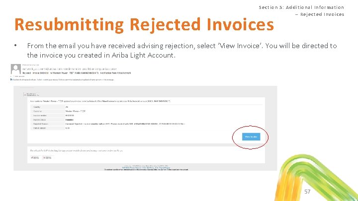 Se ction 5 : Additiona l Info rmation – Rej ec te d Invoic
