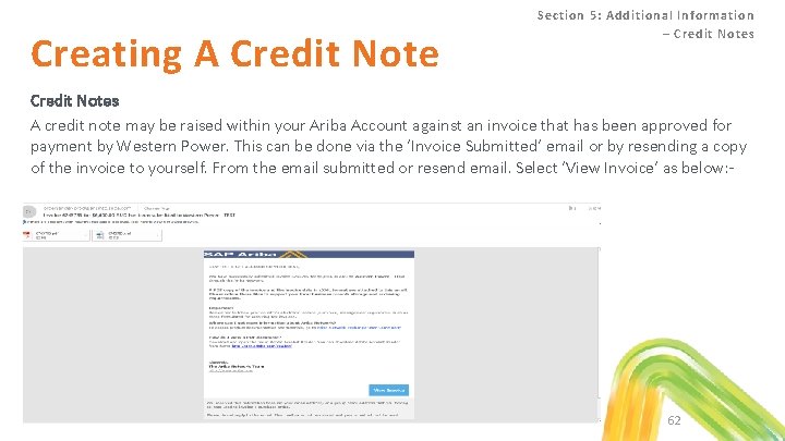 Creating A Credit Note Section 5: Additional Information – Credit Notes A credit note