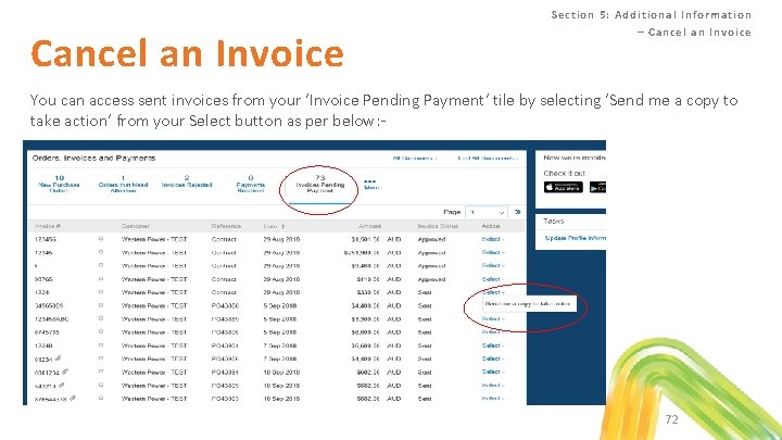 Cancel an Invoice Section 5: Additional Information – Cancel an Invoice You can access