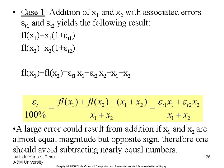  • Case 1: Addition of x 1 and x 2 with associated errors