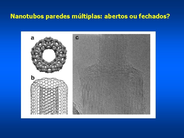 Nanotubos paredes múltiplas: abertos ou fechados? 