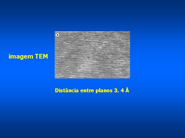 imagem TEM Distância entre planos 3. 4 Å 