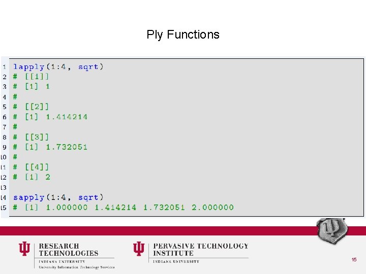 Ply Functions 15 