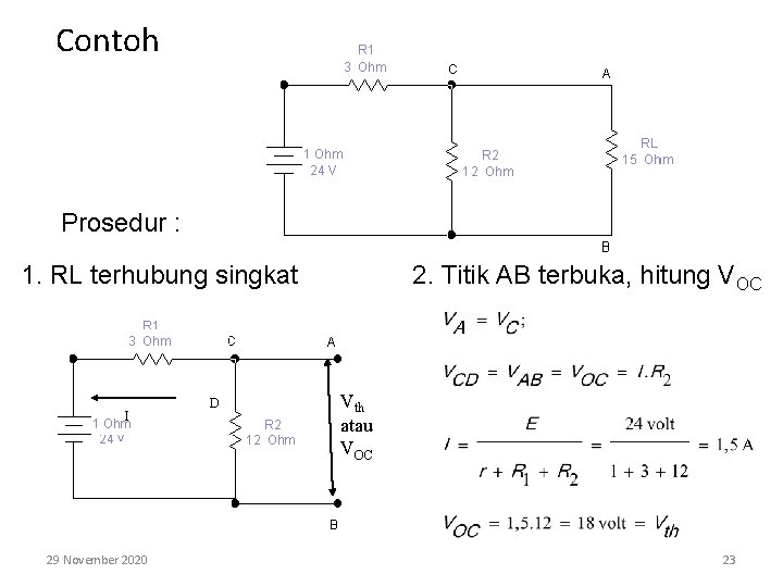 Contoh Prosedur : 1. RL terhubung singkat I 29 November 2020 D 2. Titik