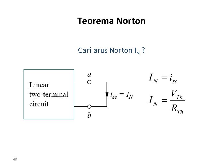 Teorema Norton Cari arus Norton IN ? 48 