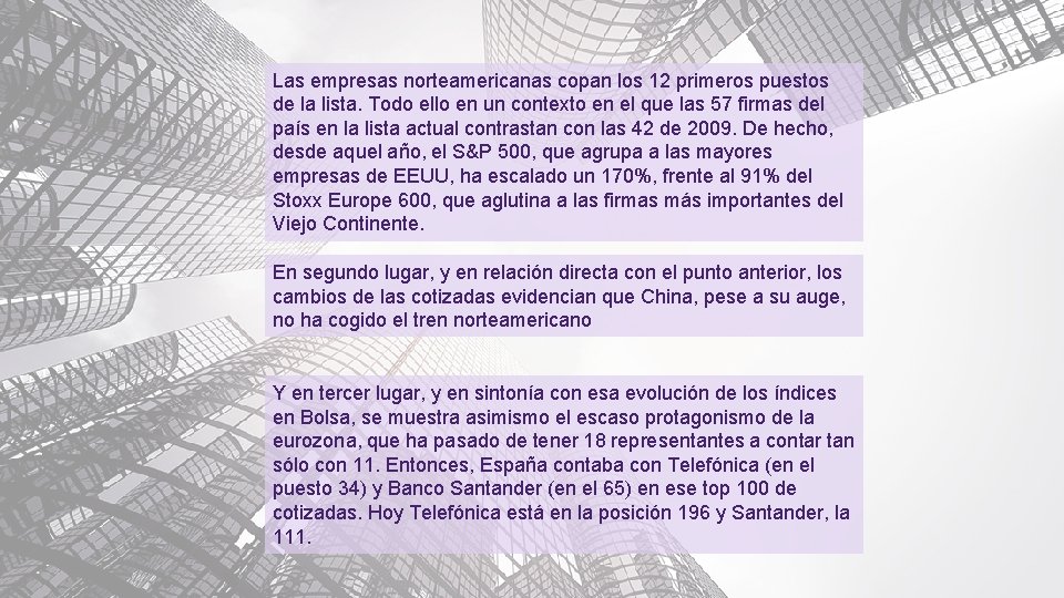 Las empresas norteamericanas copan los 12 primeros puestos de la lista. Todo ello en