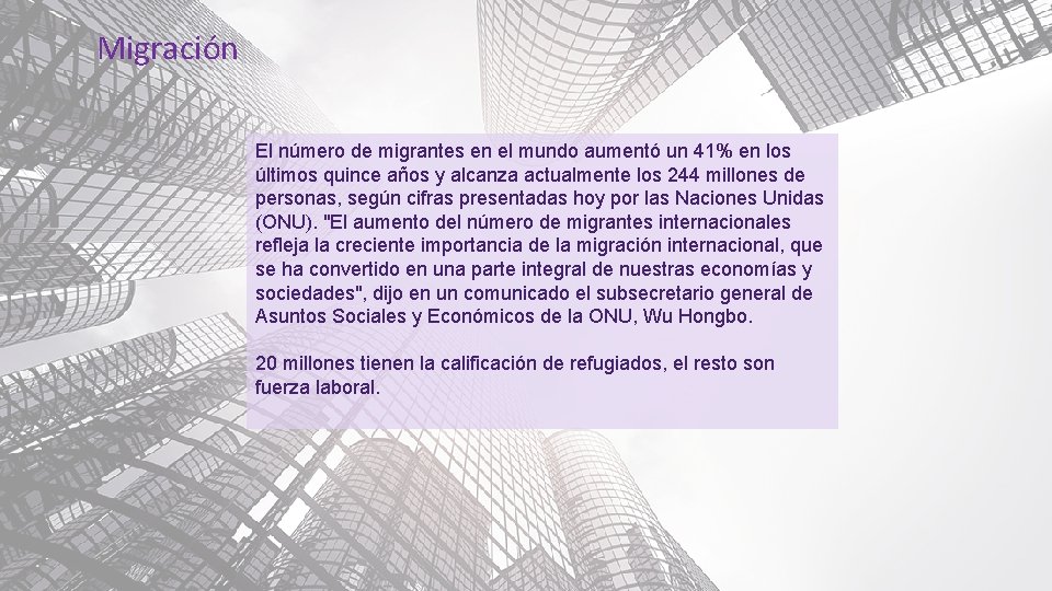 Migración El número de migrantes en el mundo aumentó un 41% en los últimos