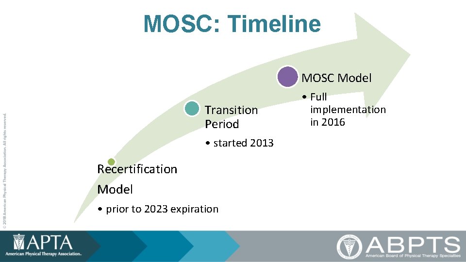 MOSC: Timeline MOSC Model Transition Period • started 2013 Recertification Model • prior to
