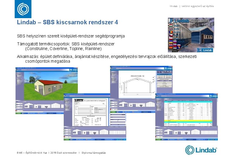 lindab | velünk egyszerű az építés Lindab – SBS kiscsarnok rendszer 4 SBS helyszínen