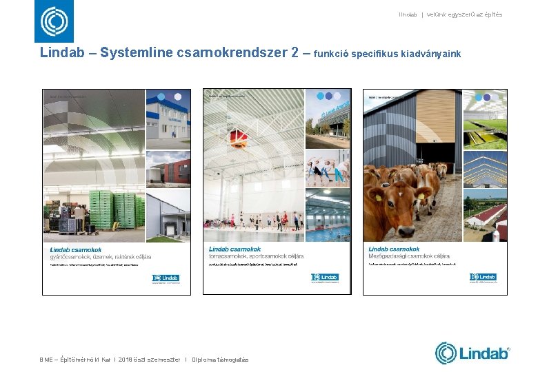 lindab | velünk egyszerű az építés Lindab – Systemline csarnokrendszer 2 – funkció specifikus