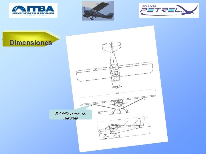 Dimensiones Estabilizadores de Alerones 