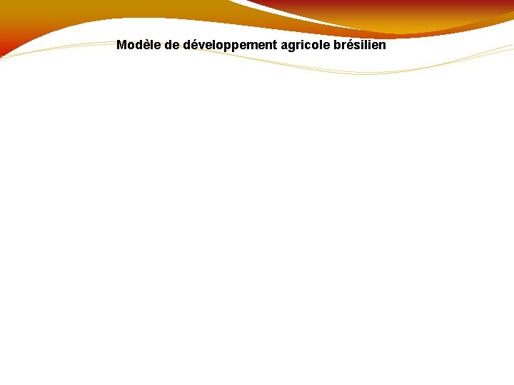 Modèle de développement agricole brésilien 