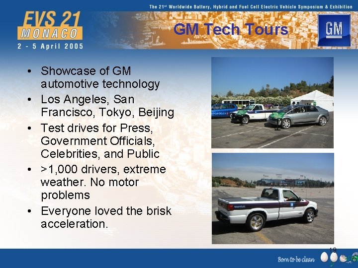 GM Tech Tours • Showcase of GM automotive technology • Los Angeles, San Francisco,