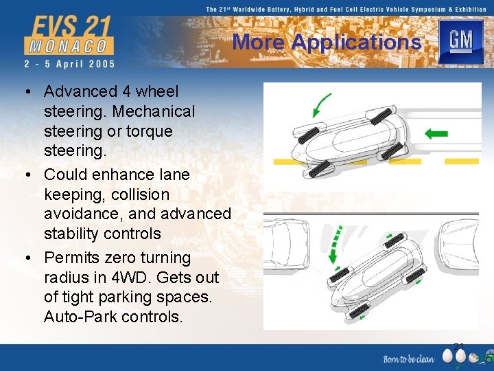 More Applications • Advanced 4 wheel steering. Mechanical steering or torque steering. • Could