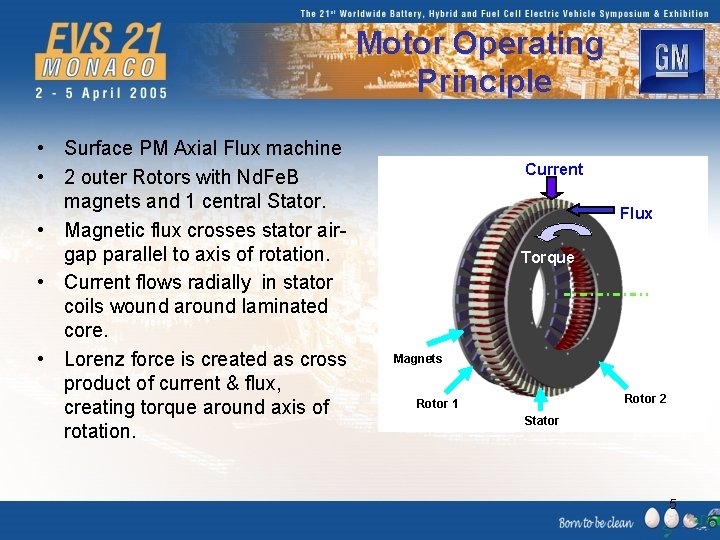 Motor Operating Principle • Surface PM Axial Flux machine • 2 outer Rotors with