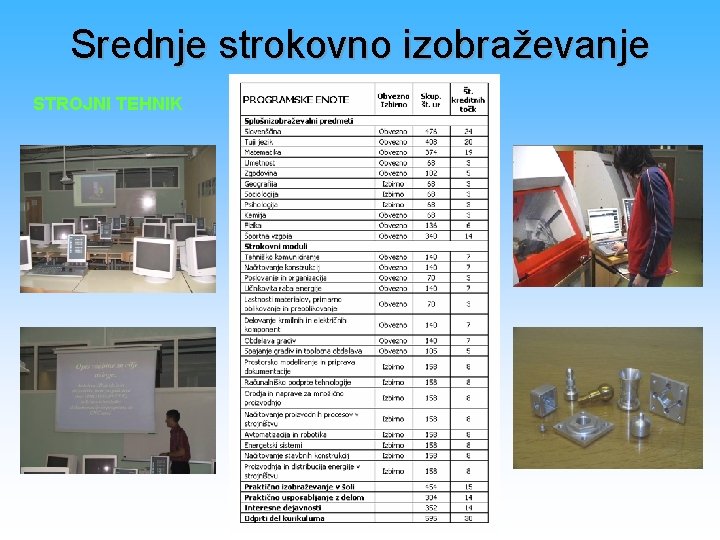 Srednje strokovno izobraževanje STROJNI TEHNIK 