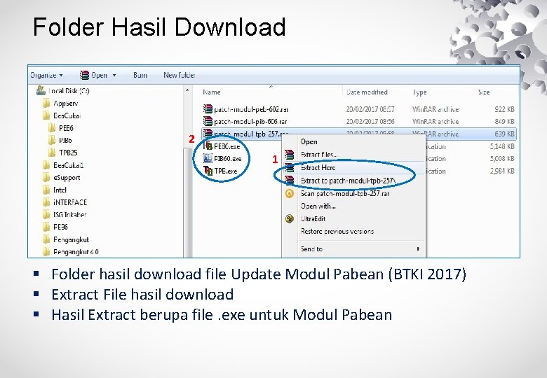 Folder Hasil Download 2 1 § Folder hasil download file Update Modul Pabean (BTKI