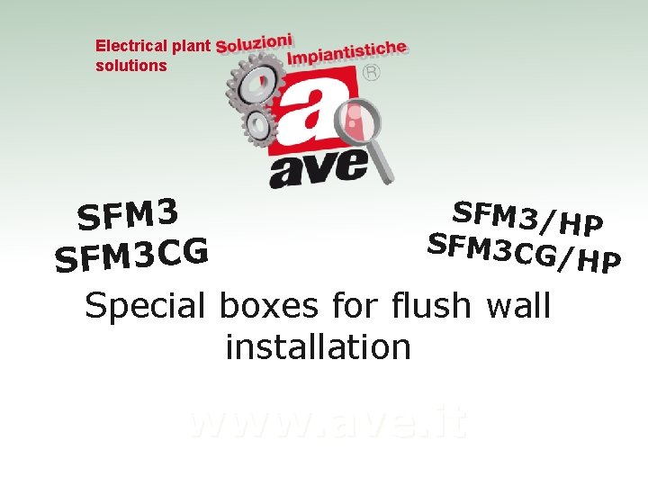 Electrical plant solutions SFM 3/H SFM 3 P SFM 3 CG G C /HP