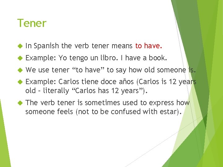 El Verbo Tener Espaol 1 Unit 2 Lesson