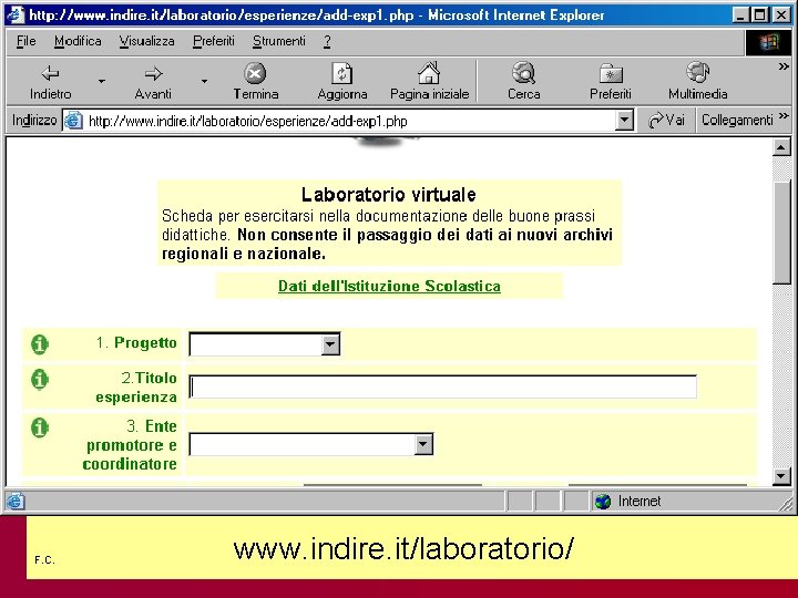 F. C. www. indire. it/laboratorio/ 