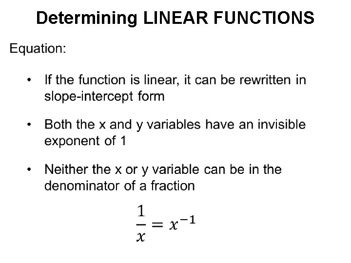 Determining LINEAR FUNCTIONS 