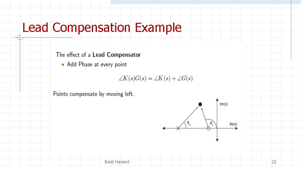 Lead Compensation Example Basil Hamed 23 