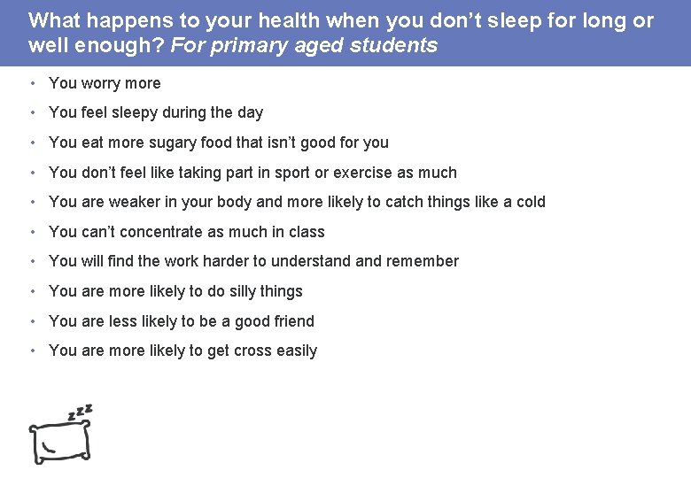 What happens to your health when you don’t sleep for long or well enough?