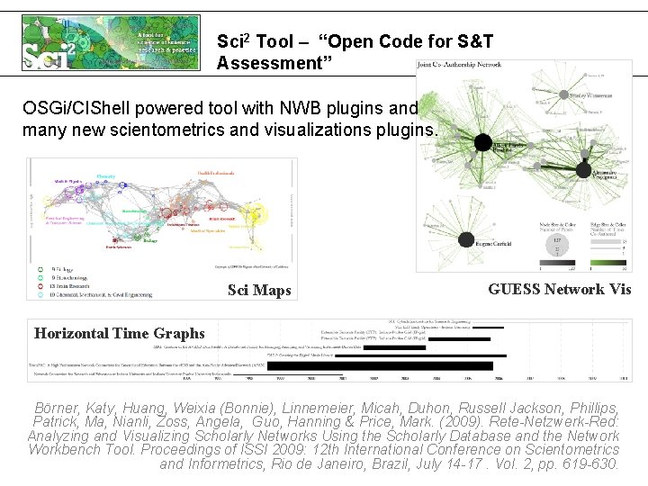 Sci 2 Tool – “Open Code for S&T Assessment” OSGi/CIShell powered tool with NWB