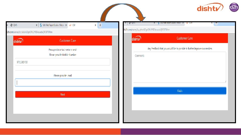 v English language options to Enter Mobile Number & Email along with any suggestion,