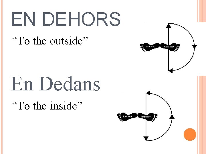 EN DEHORS “To the outside” En Dedans “To the inside” 