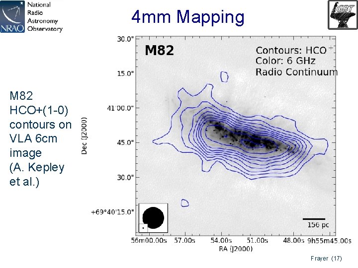 4 mm Mapping M 82 HCO+(1 -0) contours on VLA 6 cm image (A.