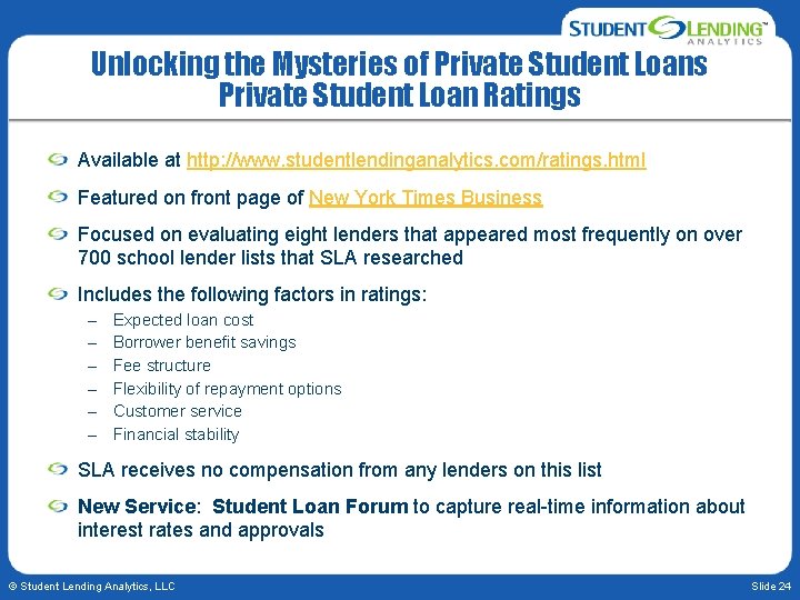 Unlocking the Mysteries of Private Student Loans Private Student Loan Ratings Available at http: