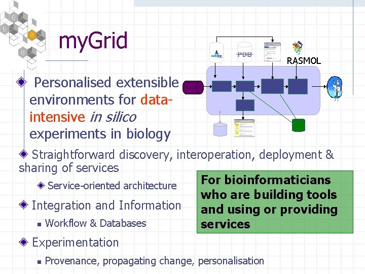 my. Grid RASMOL Personalised extensible environments for dataintensive in silico experiments in biology Straightforward