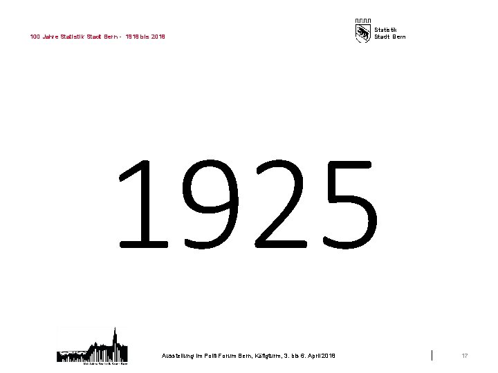 100 Jahre Statistik Stadt Bern - 1918 bis 2018 Statistik Stadt Bern 1925 Ausstellung