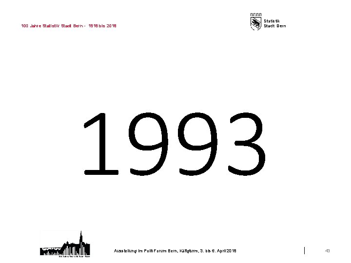 100 Jahre Statistik Stadt Bern - 1918 bis 2018 Statistik Stadt Bern 1993 Ausstellung
