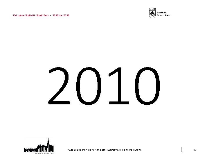 100 Jahre Statistik Stadt Bern - 1918 bis 2018 Statistik Stadt Bern 2010 Ausstellung