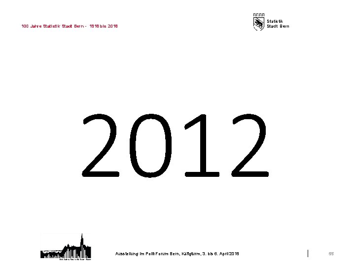 100 Jahre Statistik Stadt Bern - 1918 bis 2018 Statistik Stadt Bern 2012 Ausstellung