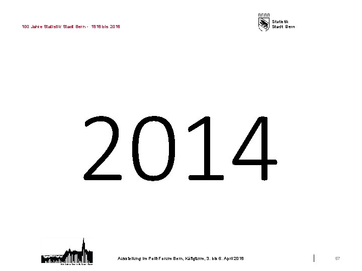 100 Jahre Statistik Stadt Bern - 1918 bis 2018 Statistik Stadt Bern 2014 Ausstellung