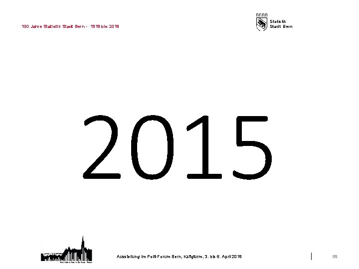 100 Jahre Statistik Stadt Bern - 1918 bis 2018 Statistik Stadt Bern 2015 Ausstellung