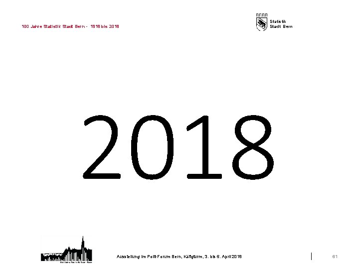 100 Jahre Statistik Stadt Bern - 1918 bis 2018 Statistik Stadt Bern 2018 Ausstellung