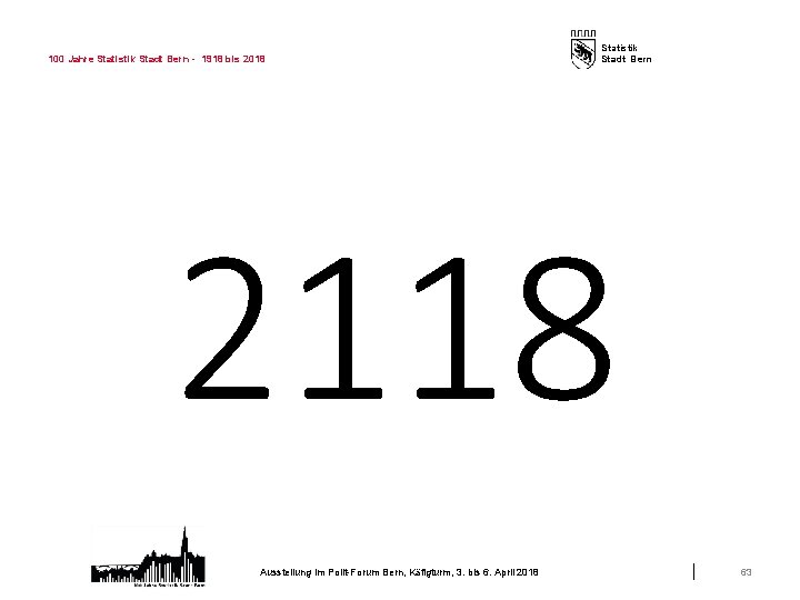 100 Jahre Statistik Stadt Bern - 1918 bis 2018 Statistik Stadt Bern 2118 Ausstellung