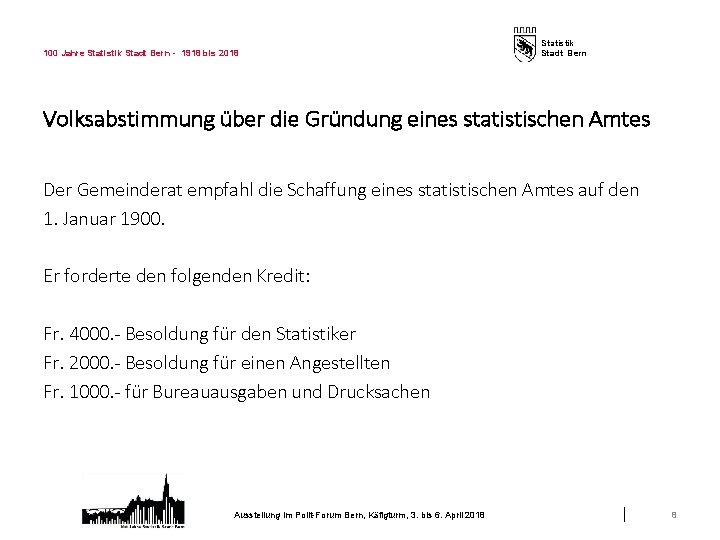 100 Jahre Statistik Stadt Bern - 1918 bis 2018 Statistik Stadt Bern Volksabstimmung über
