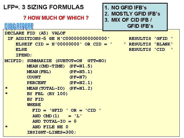 LFP=. 3 SIZING FORMULAS ? HOW MUCH OF WHICH ? 1. NO GFID IFB’s