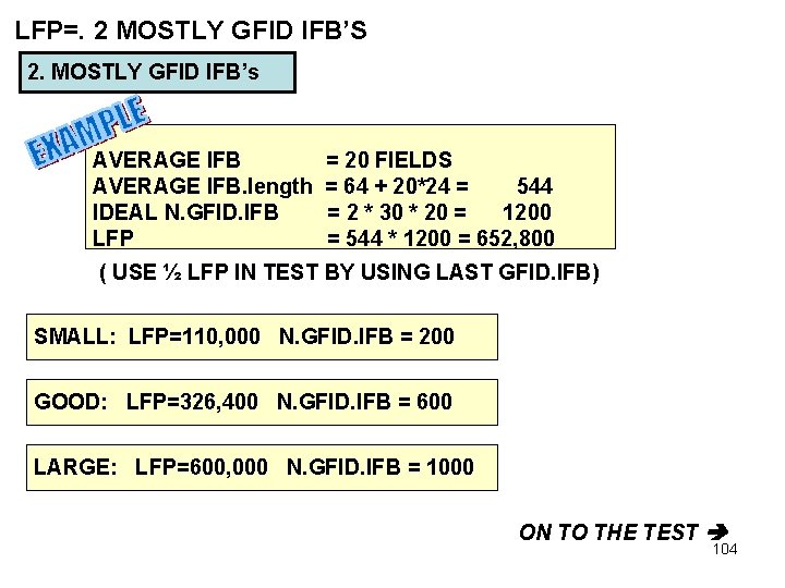 LFP=. 2 MOSTLY GFID IFB’S 2. MOSTLY GFID IFB’s AVERAGE IFB. length IDEAL N.