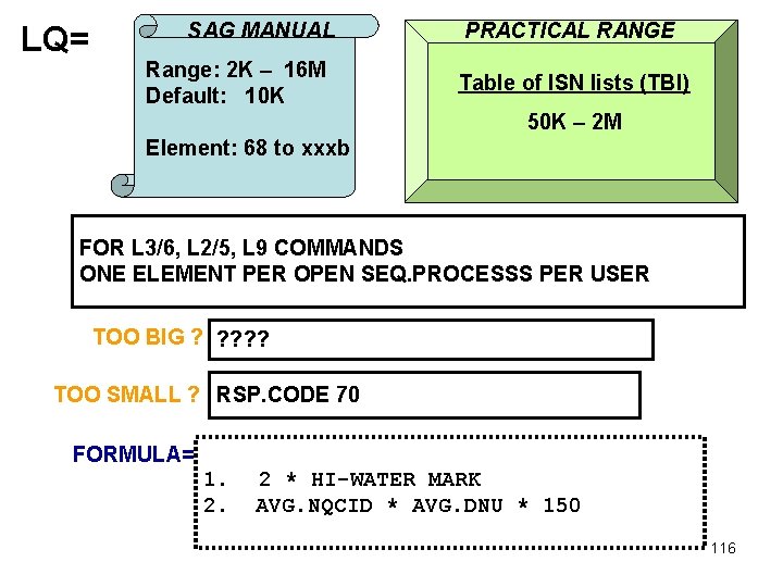 LQ= SAG MANUAL Range: 2 K – 16 M Default: 10 K PRACTICAL RANGE