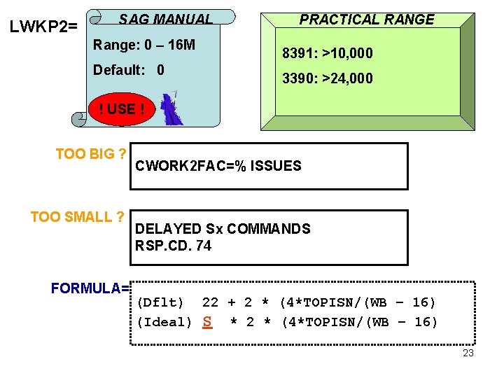 LWKP 2= SAG MANUAL Range: 0 – 16 M Default: 0 PRACTICAL RANGE 8391: