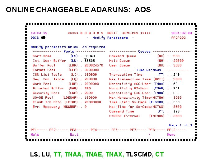 ONLINE CHANGEABLE ADARUNS: AOS LS, LU, TT, TNAA, TNAE, TNAX, TLSCMD, CT 5 